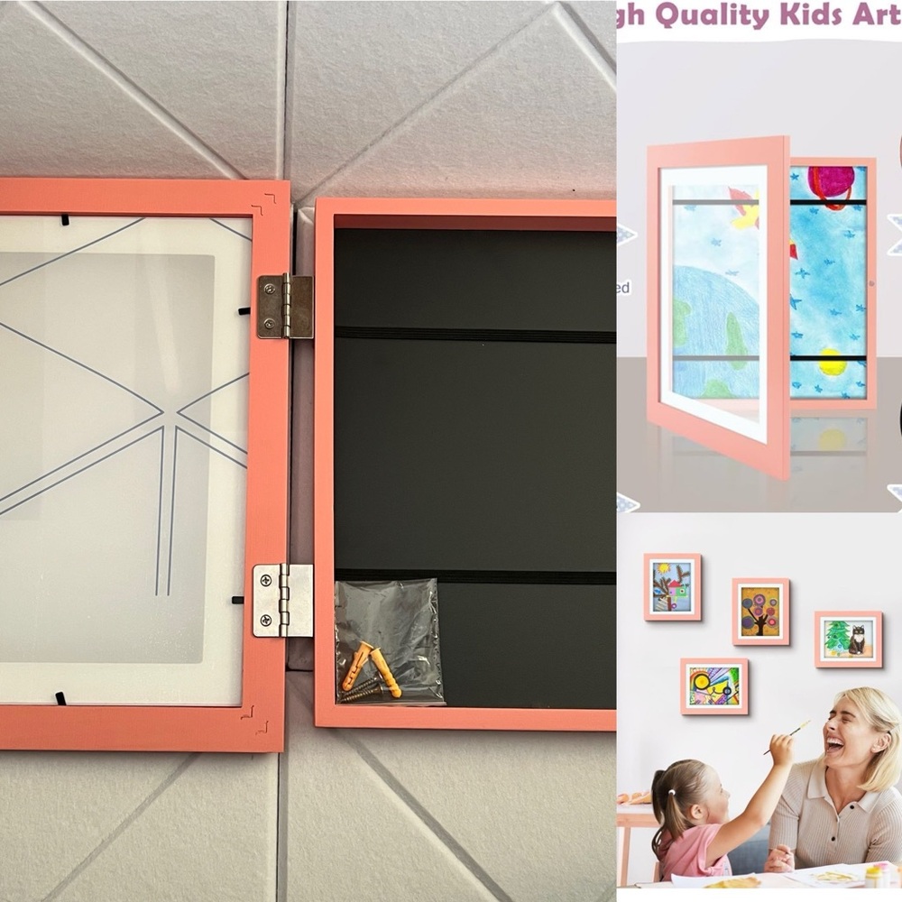2 Picture Frames Interchangeable  Tempered Glass, Artwork NEW!!!